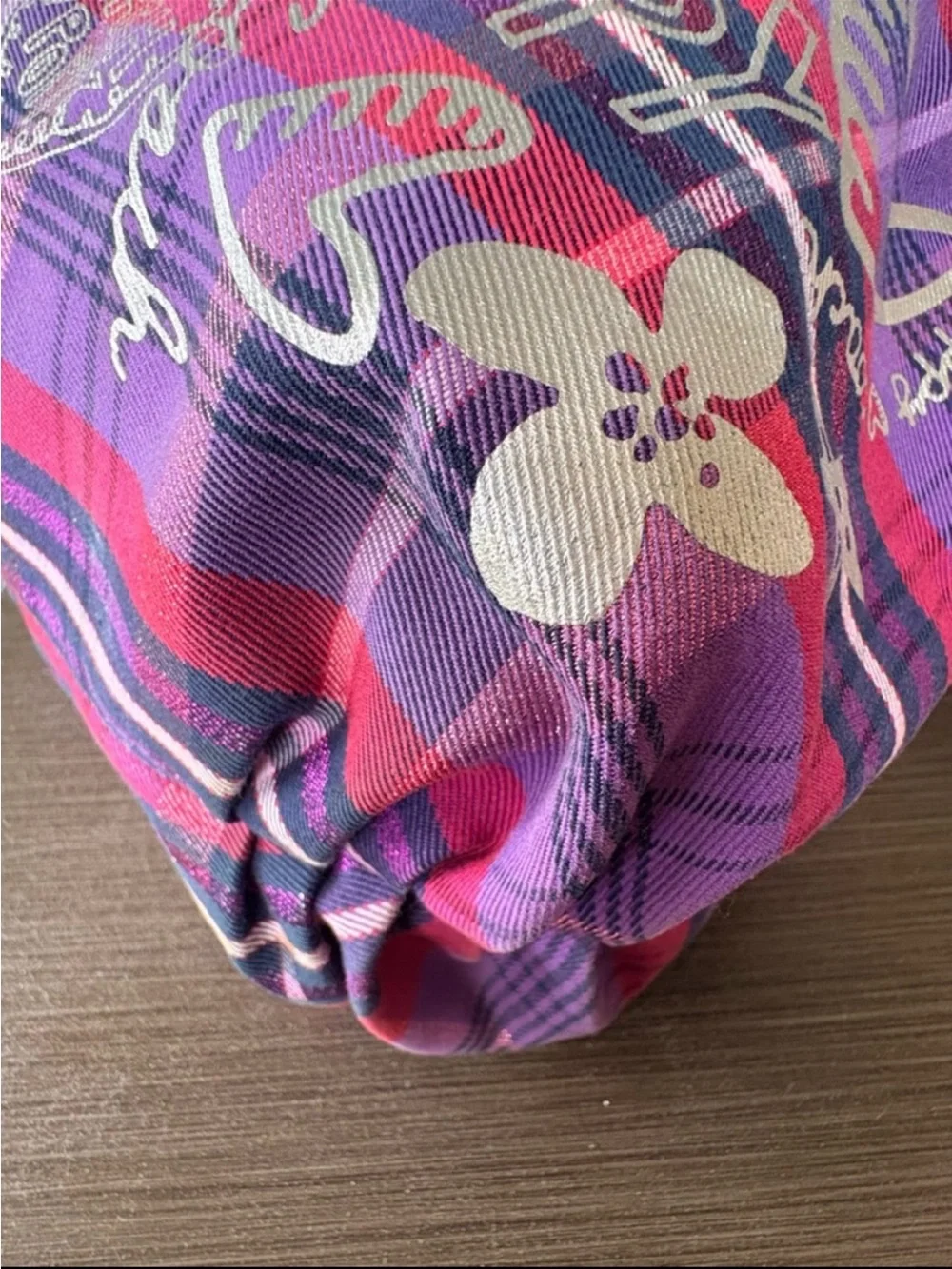 Coach 2pc 2010 Poppy Tartan Glam Tote + Wristlet (Purple) 15886 - Picture 10 of 16